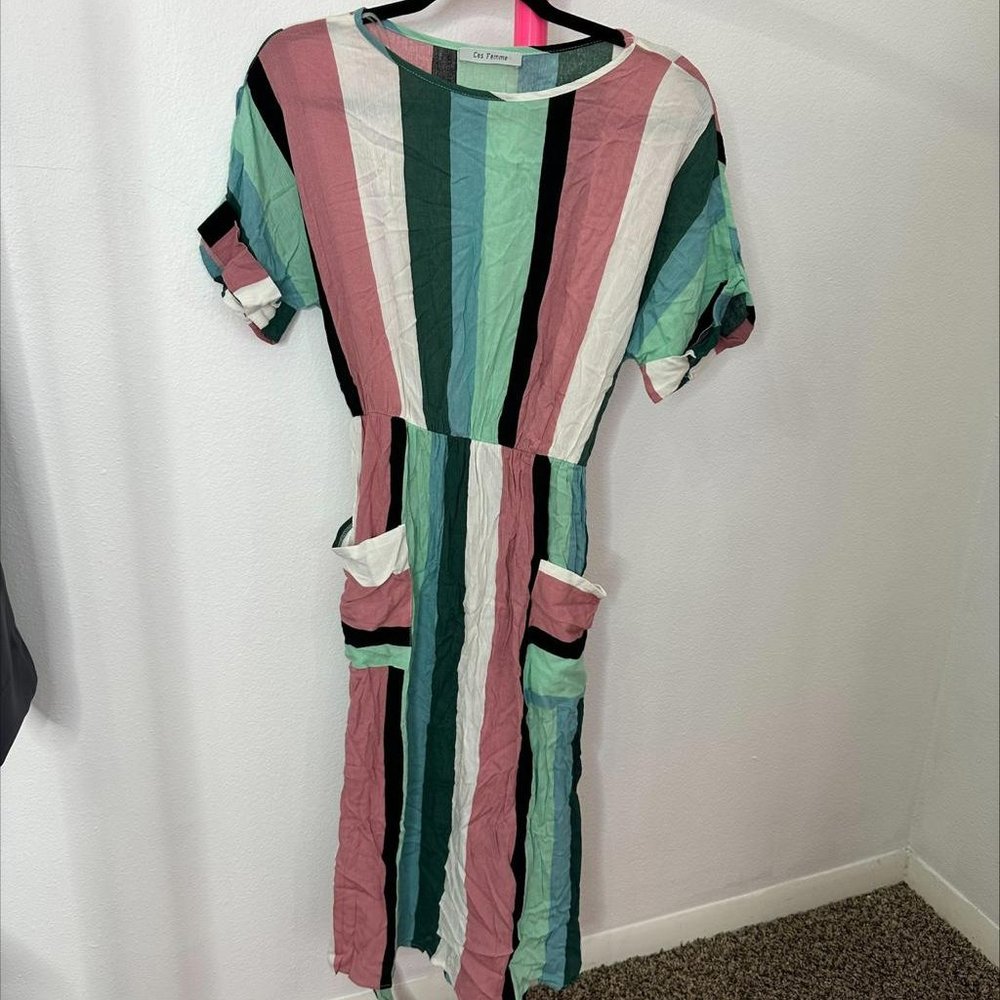 CES FEMME STRIPED DRESS- SIZE S